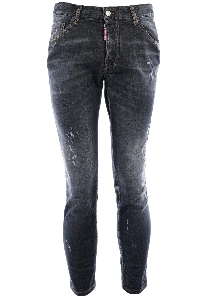 Skinny Jeans 'Skater' Schwarz Used