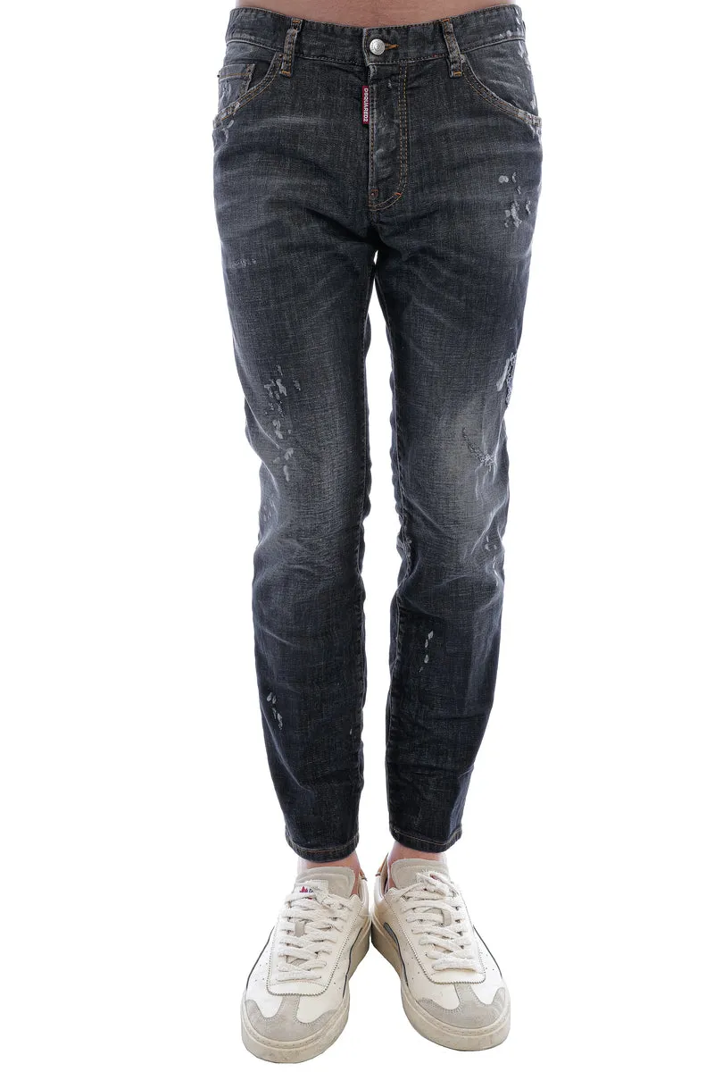 Skinny Jeans 'Skater' Schwarz Used
