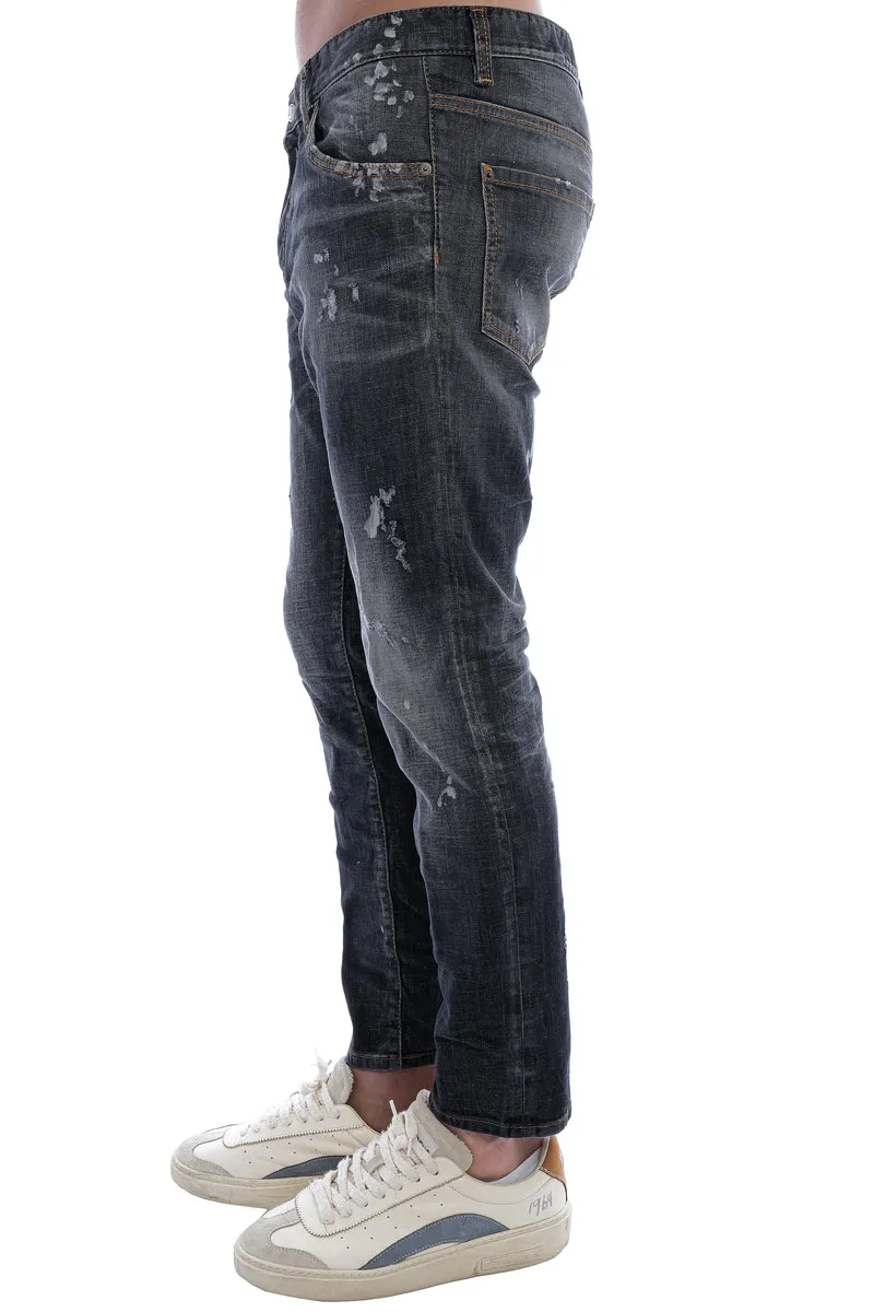 Skinny Jeans 'Skater' Schwarz Used
