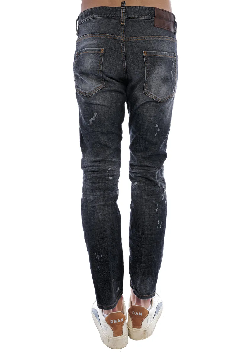 Skinny Jeans 'Skater' Schwarz Used