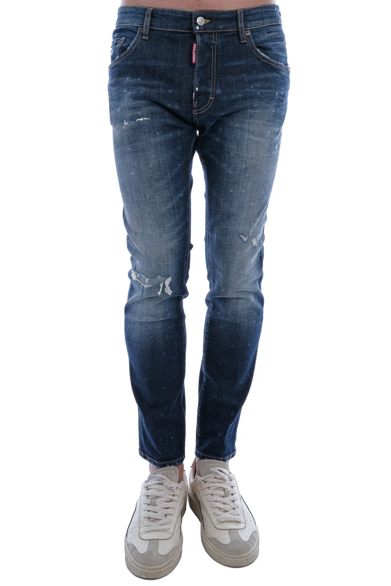 Skinny Jeans 'Skater' Blau Destroyed