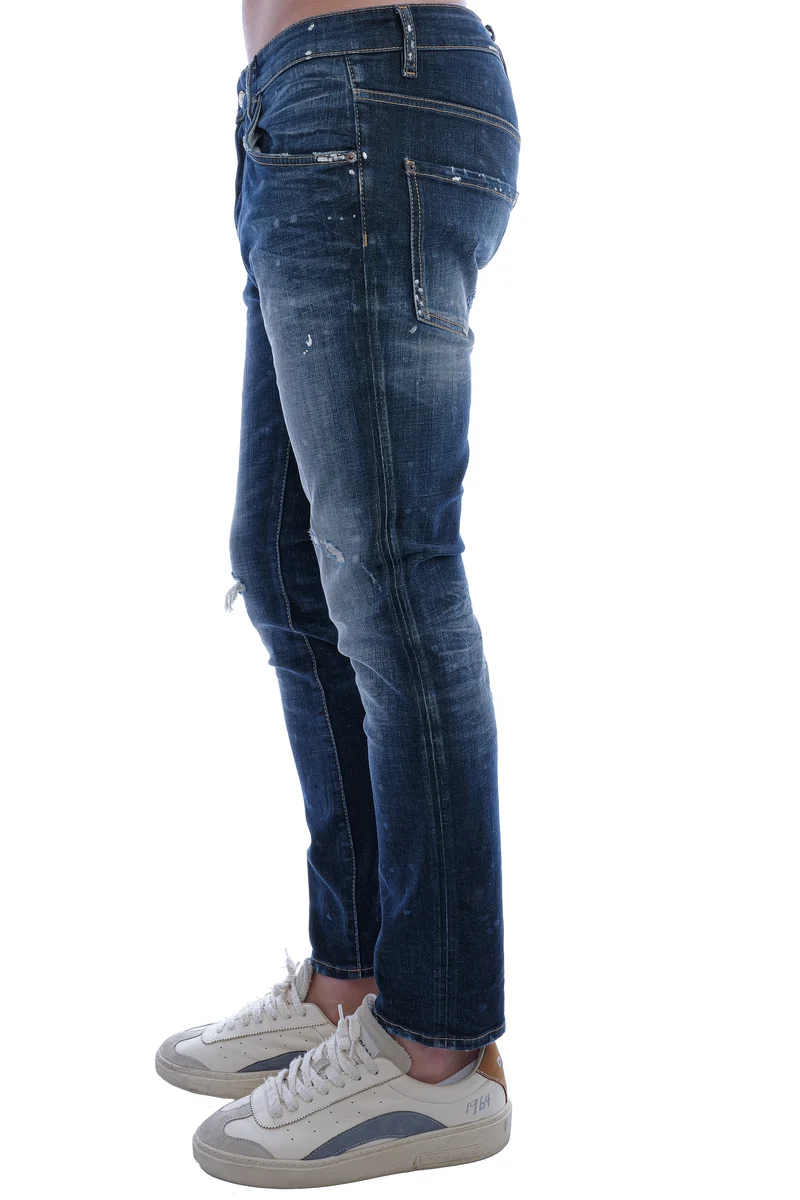 Skinny Jeans 'Skater' Blau Destroyed