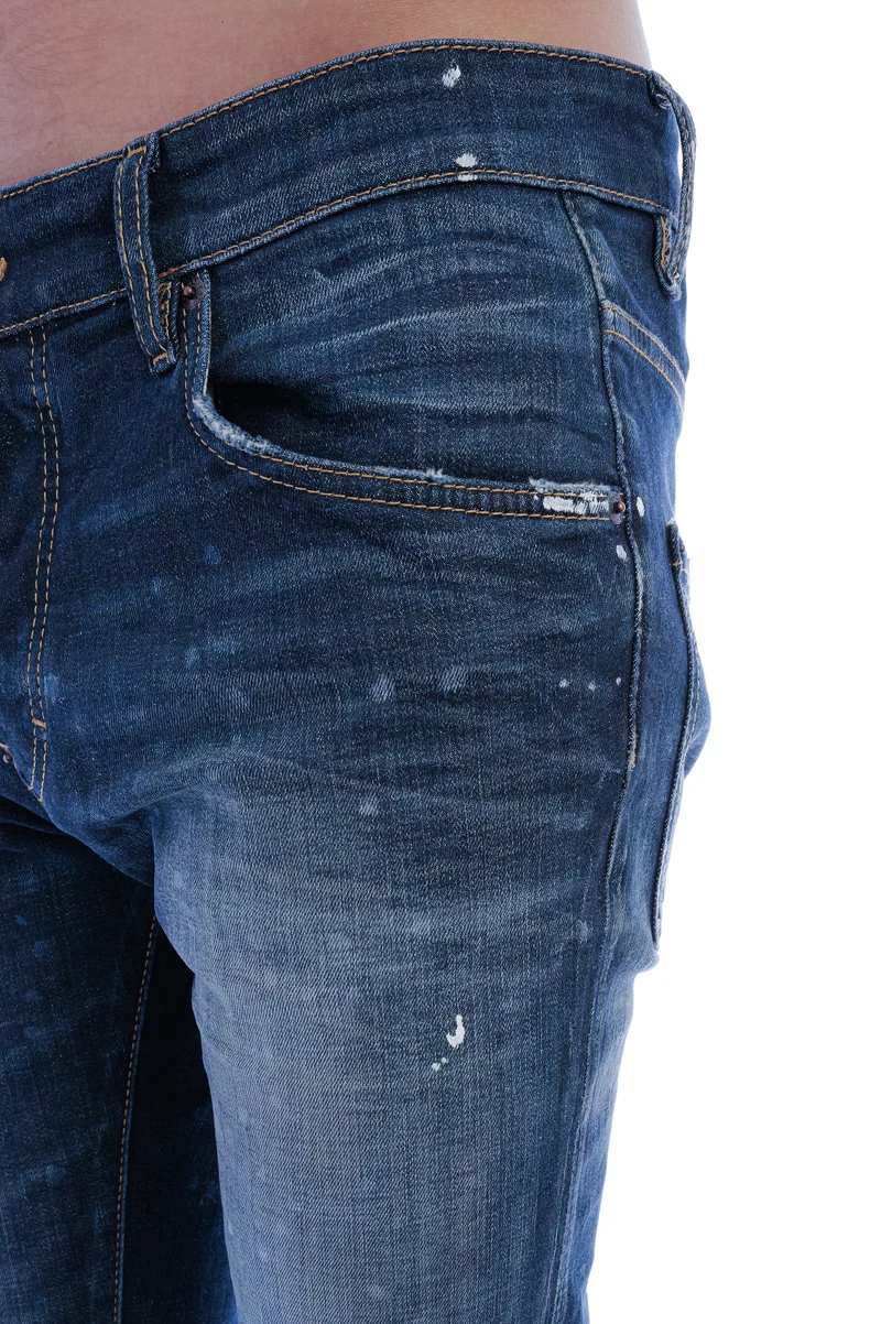 Skinny Jeans 'Skater' Blau Destroyed