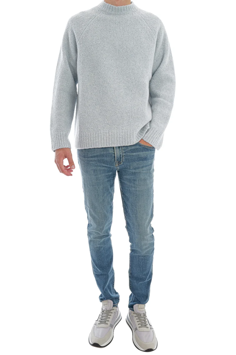 Bouclé-Kaschmirpullover 'Jan' Hellblau
