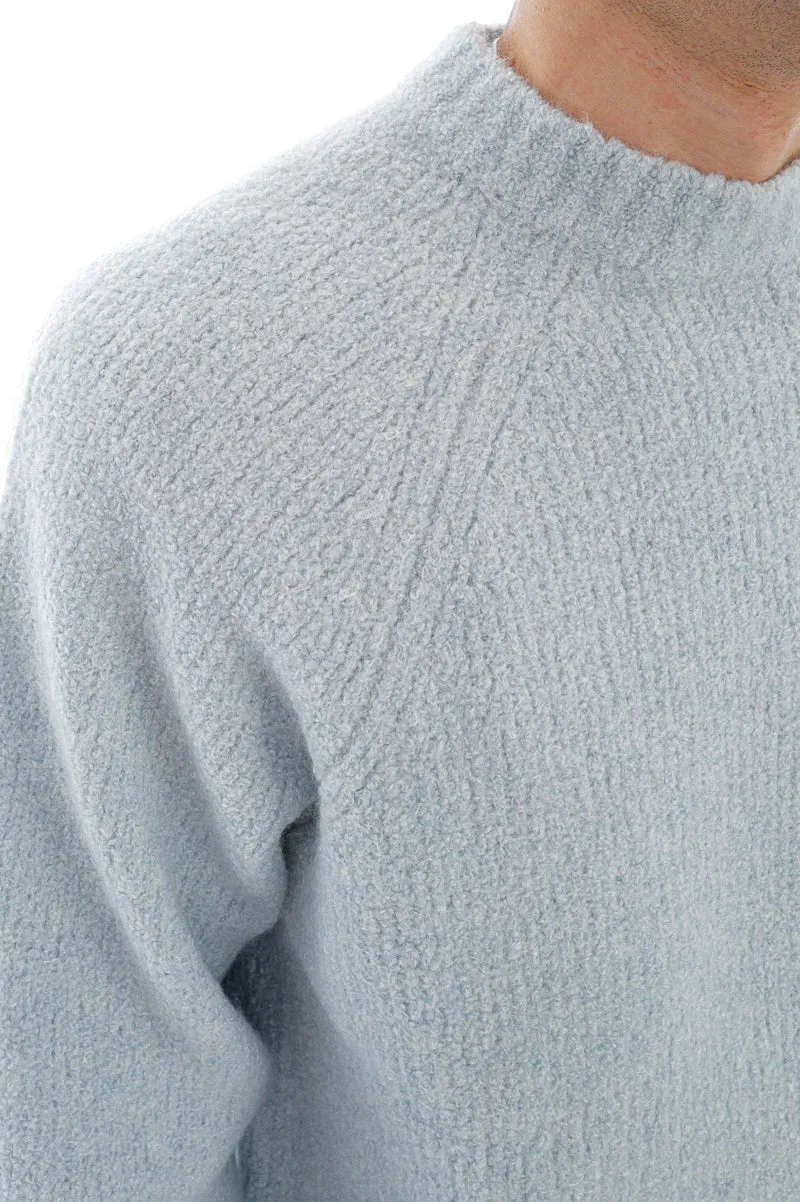 Bouclé-Kaschmirpullover 'Jan' Hellblau