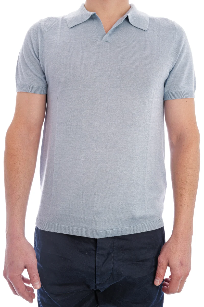 Kaschmirshirt mit Polokragen Stone Washed