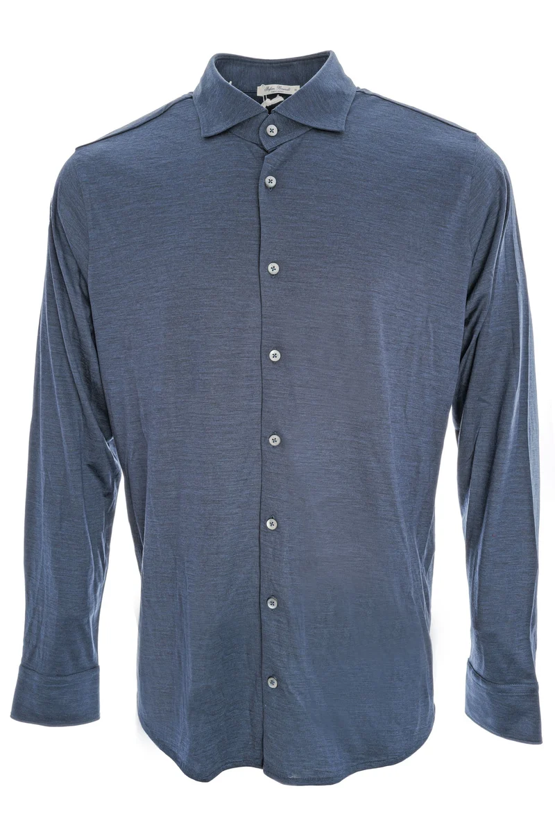 Wollhemd 'Otis' Indigo Meliert