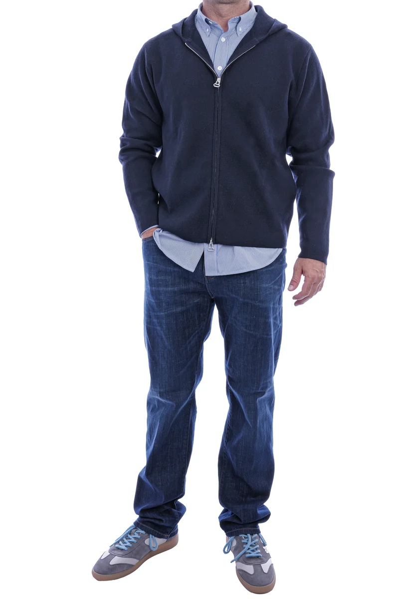 Wollstrickjacke Dunkelblau