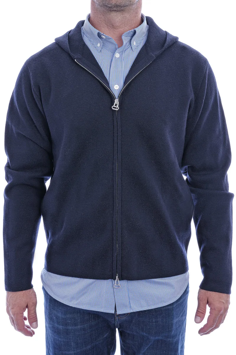 Wollstrickjacke Dunkelblau