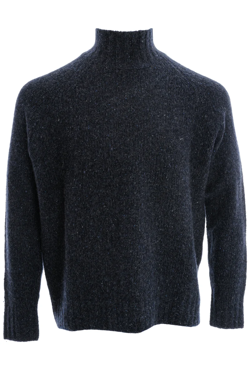 Kaschmirpullover mit Stehkragen Blau