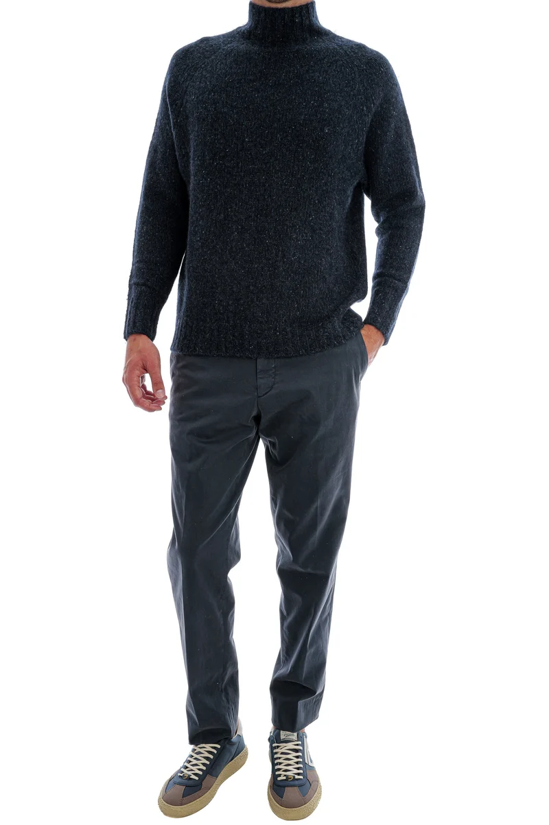 Kaschmirpullover mit Stehkragen Blau