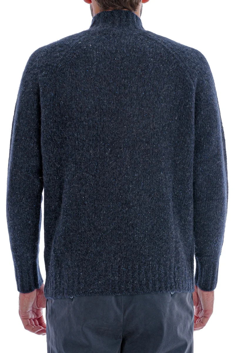 Kaschmirpullover mit Stehkragen Blau