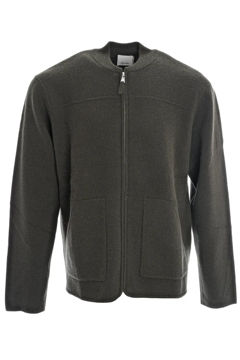 Strickjacke mit Reißverschluss Olive