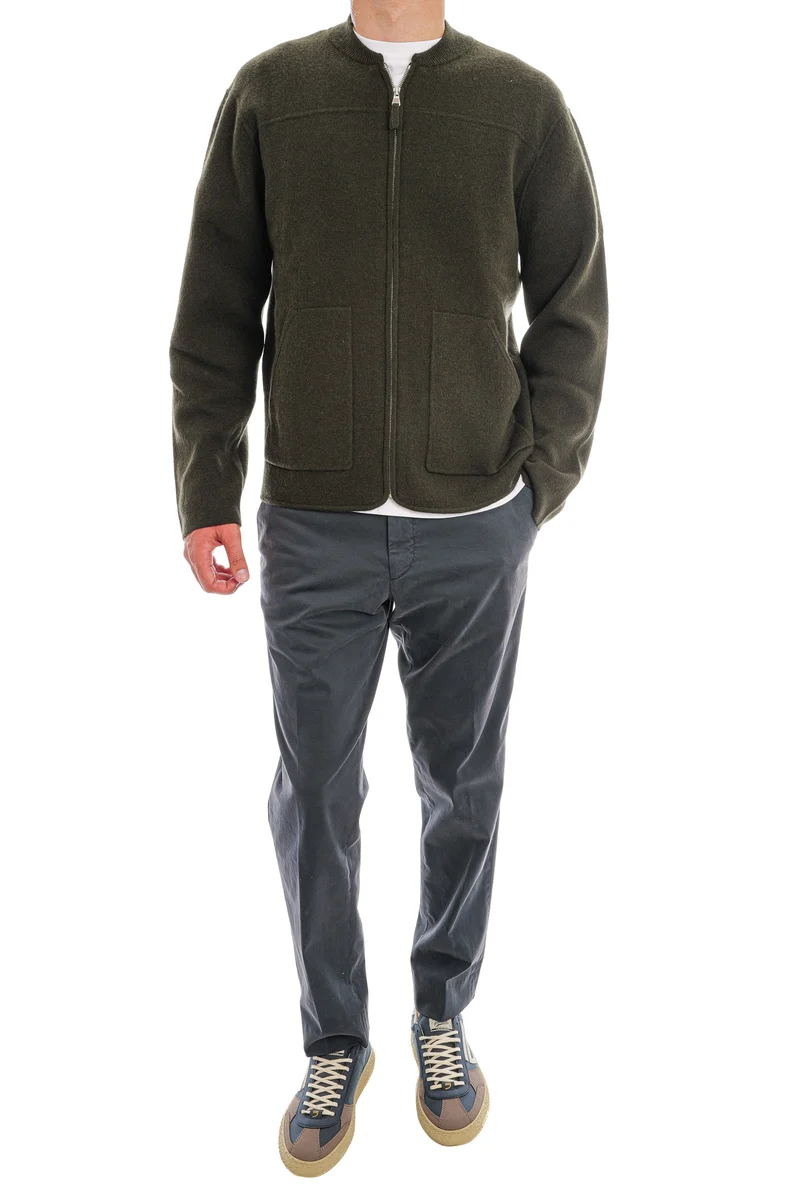 Strickjacke mit Reißverschluss Olive