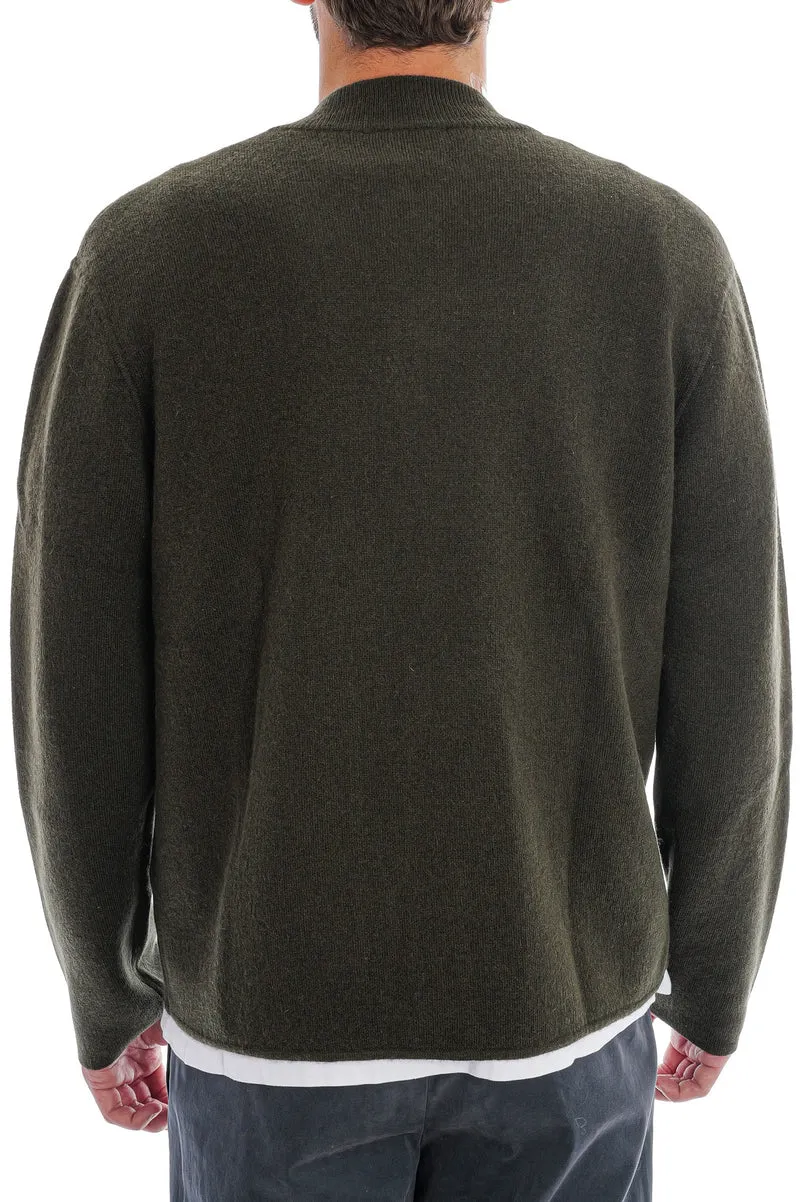 Strickjacke mit Reißverschluss Olive