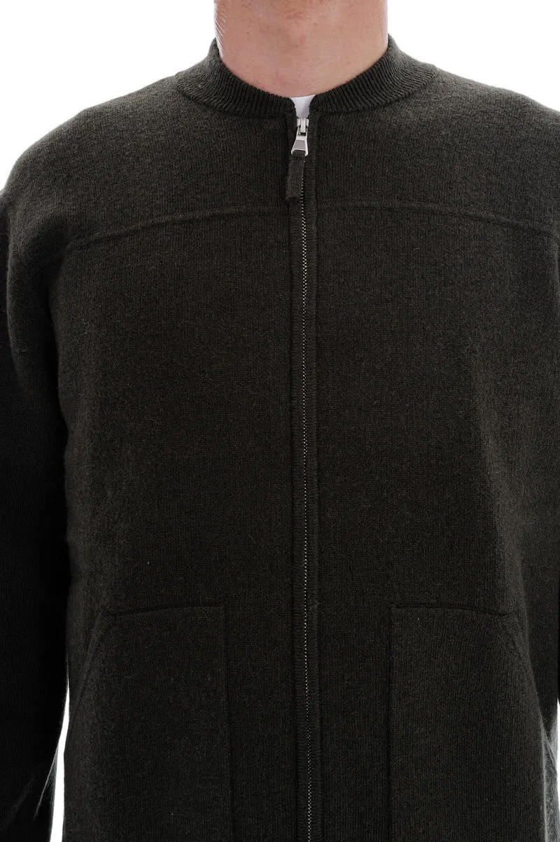 Strickjacke mit Reißverschluss Olive