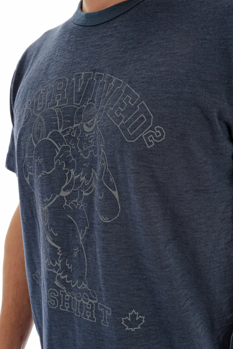 T-Shirt 'I Survived' Blau