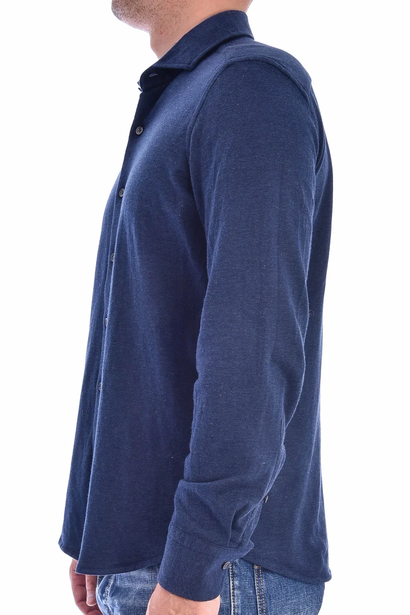 Baumwoll-Kaschmirhemd Denimblau