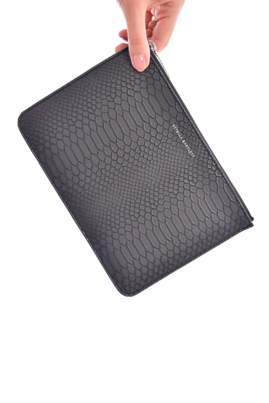 Kosmetiktasche Schlangenoptik Schwarz