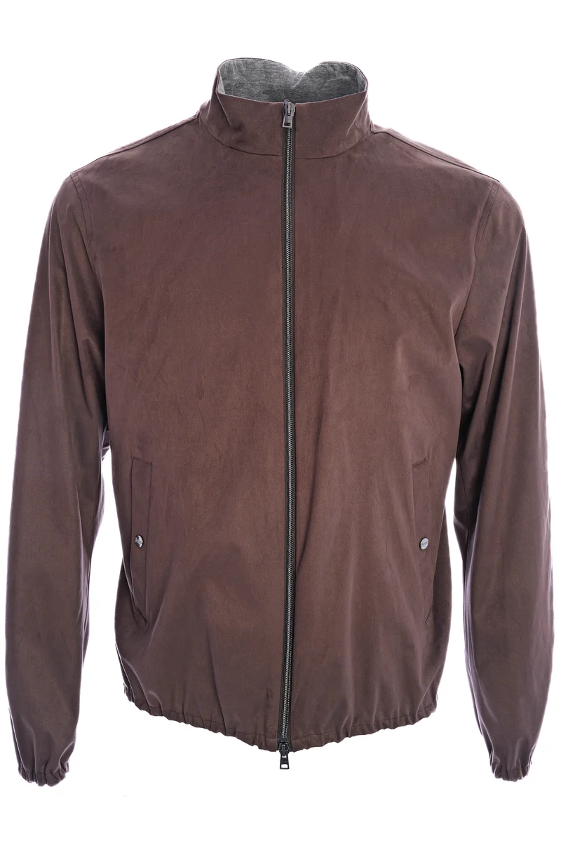 Jacke in Velourslederoptik Braun