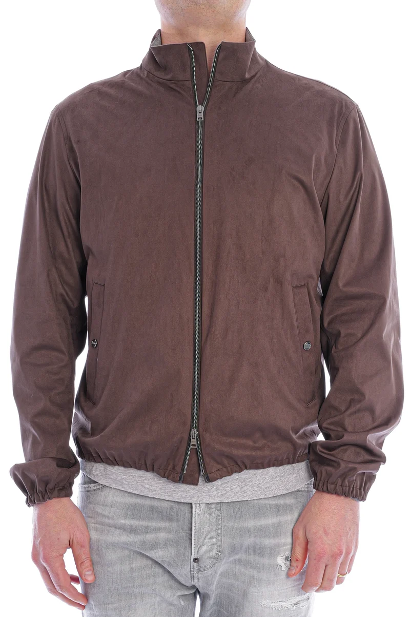 Jacke in Velourslederoptik Braun