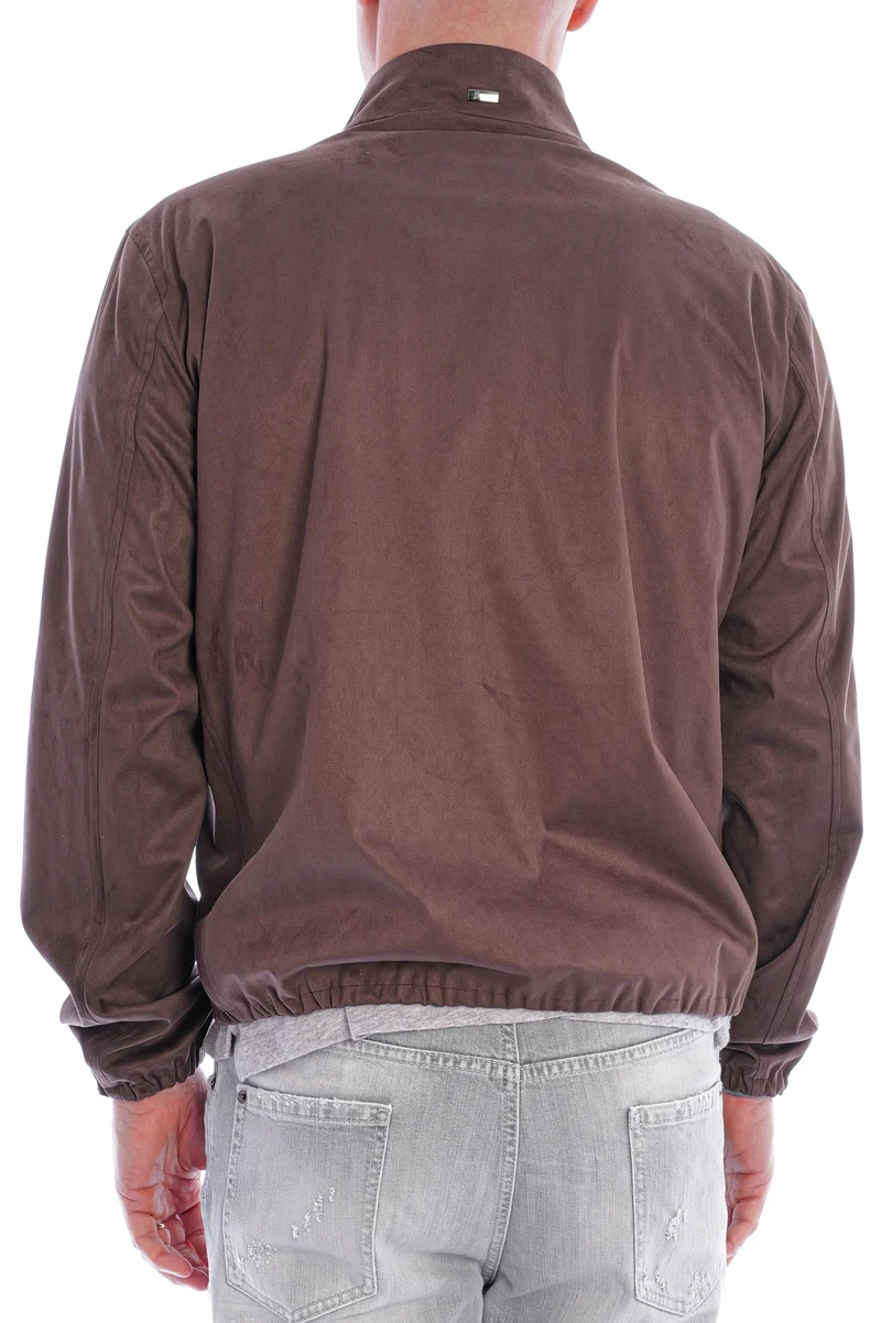Jacke in Velourslederoptik Braun