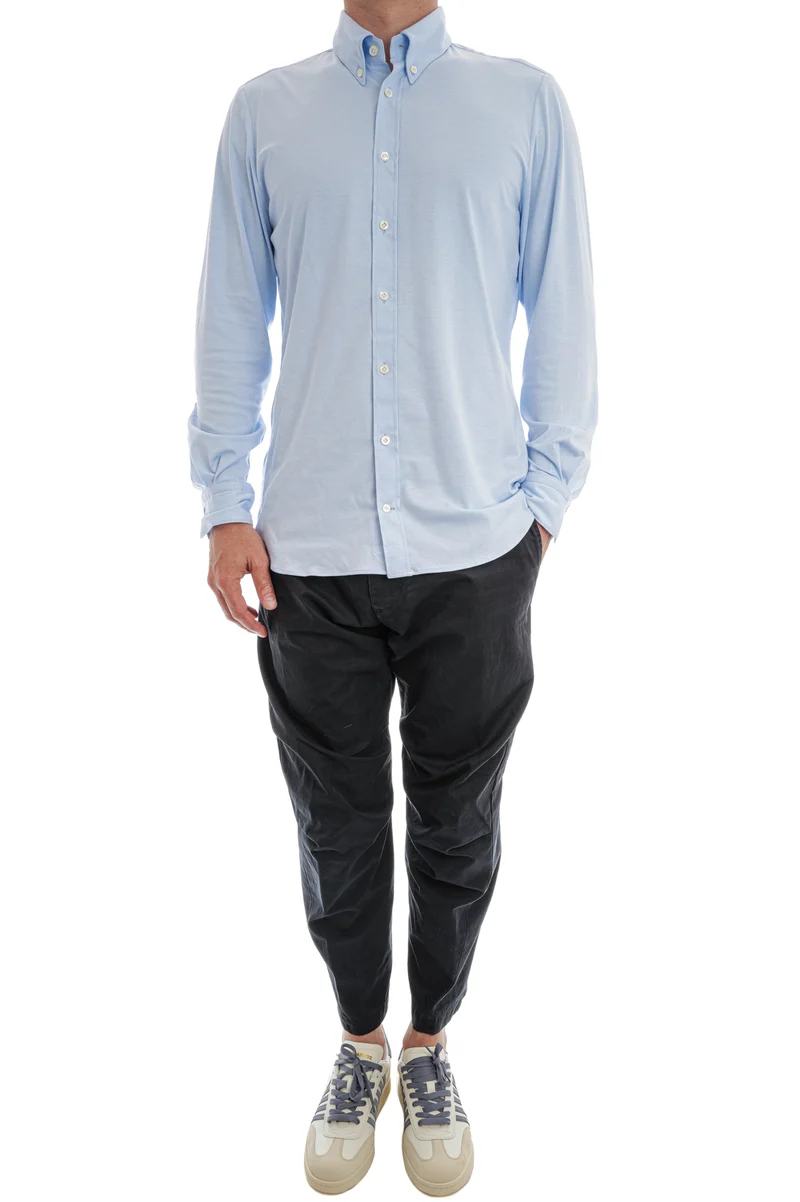 Stretchhemd Slim Fit 'Arne' Hellblau