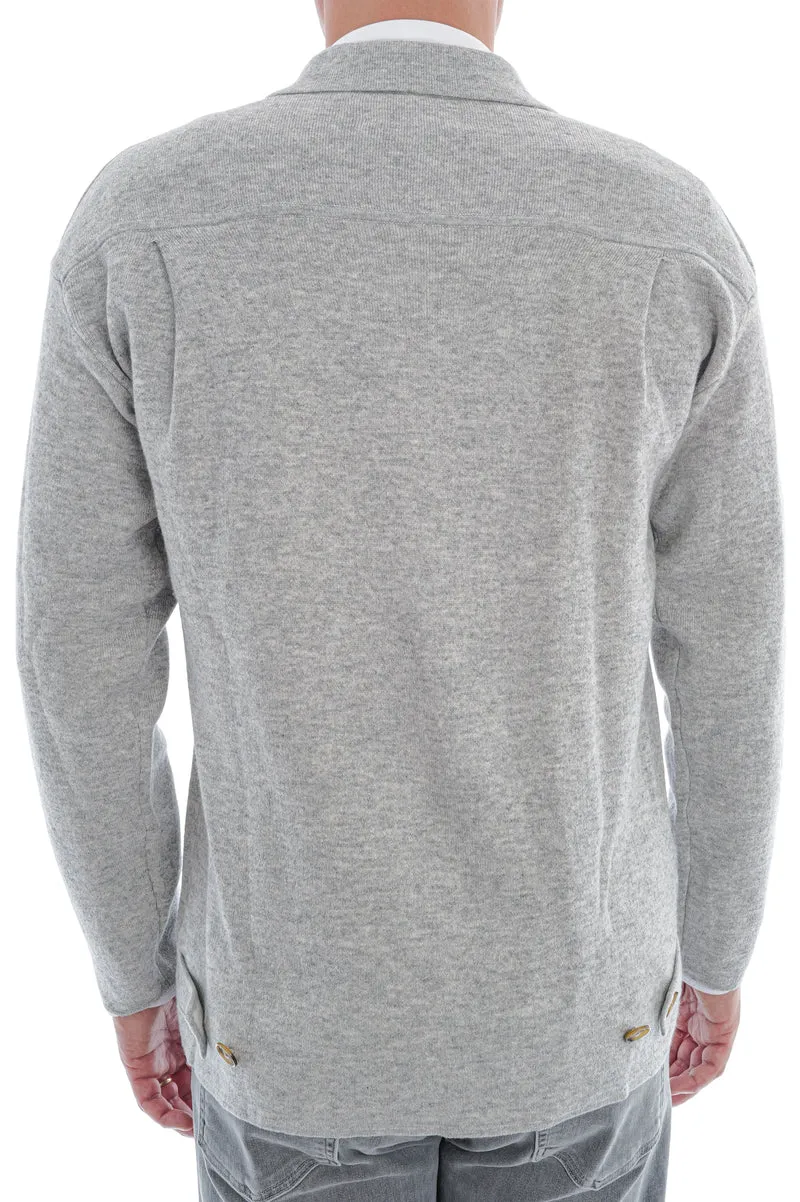 Strickjacke aus Baumwolle Kaschmir Hellgrau