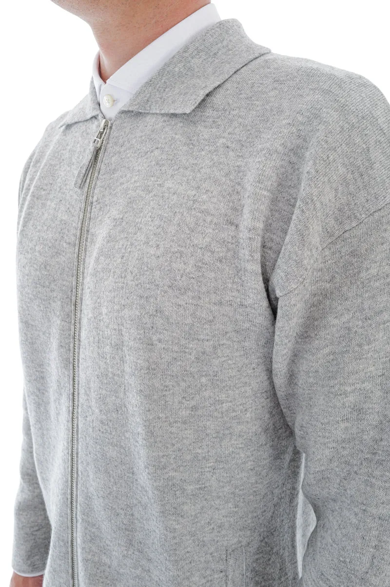 Strickjacke aus Baumwolle Kaschmir Hellgrau
