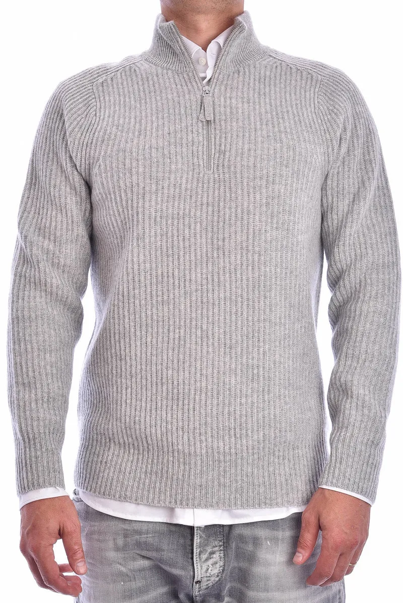 Troyer-Kaschmirpullover Silbergrau