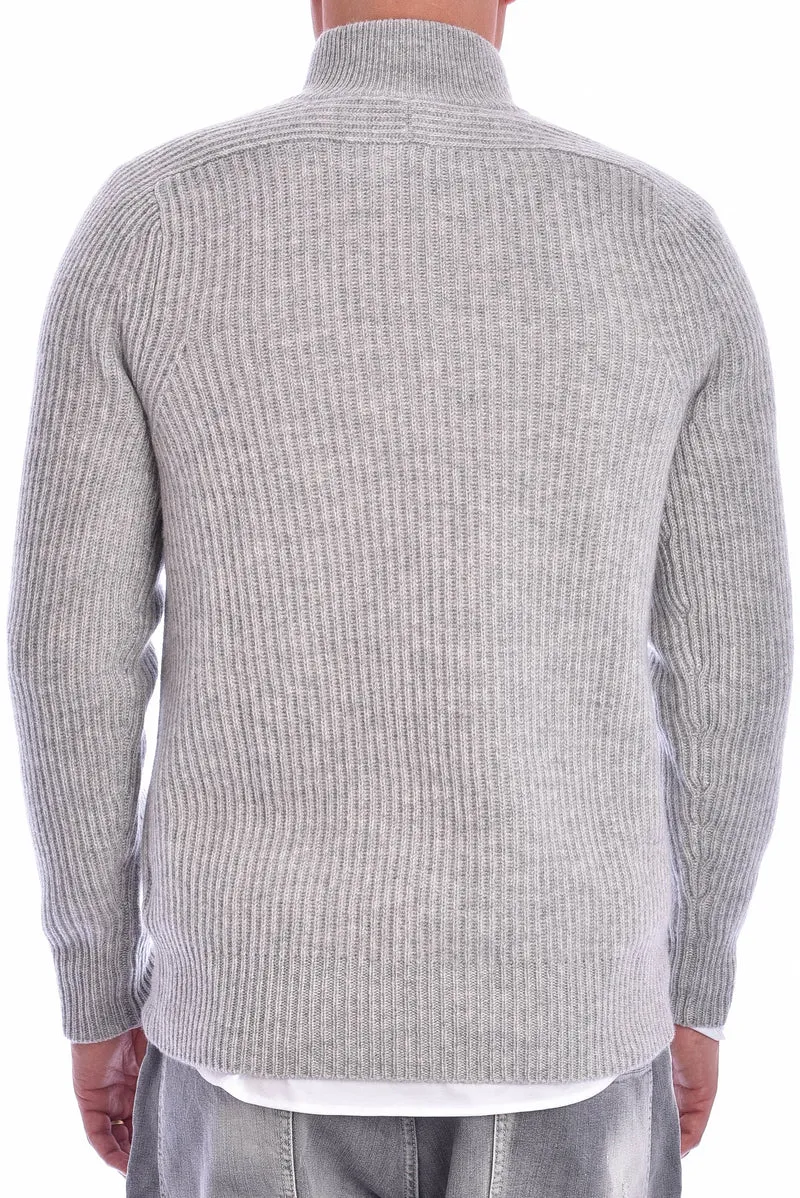 Troyer-Kaschmirpullover Silbergrau