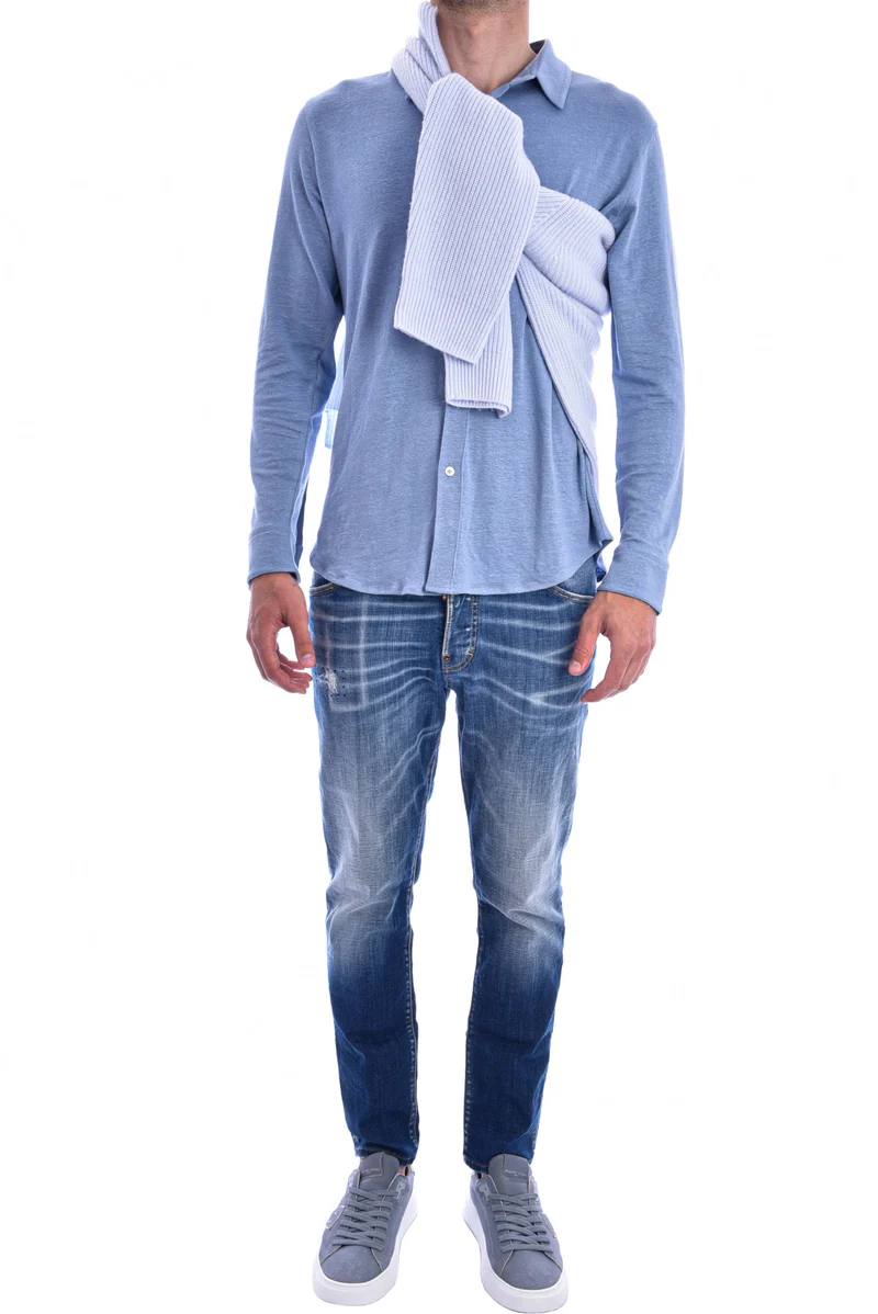 Leinenhemd 'Lennon' Hellblau
