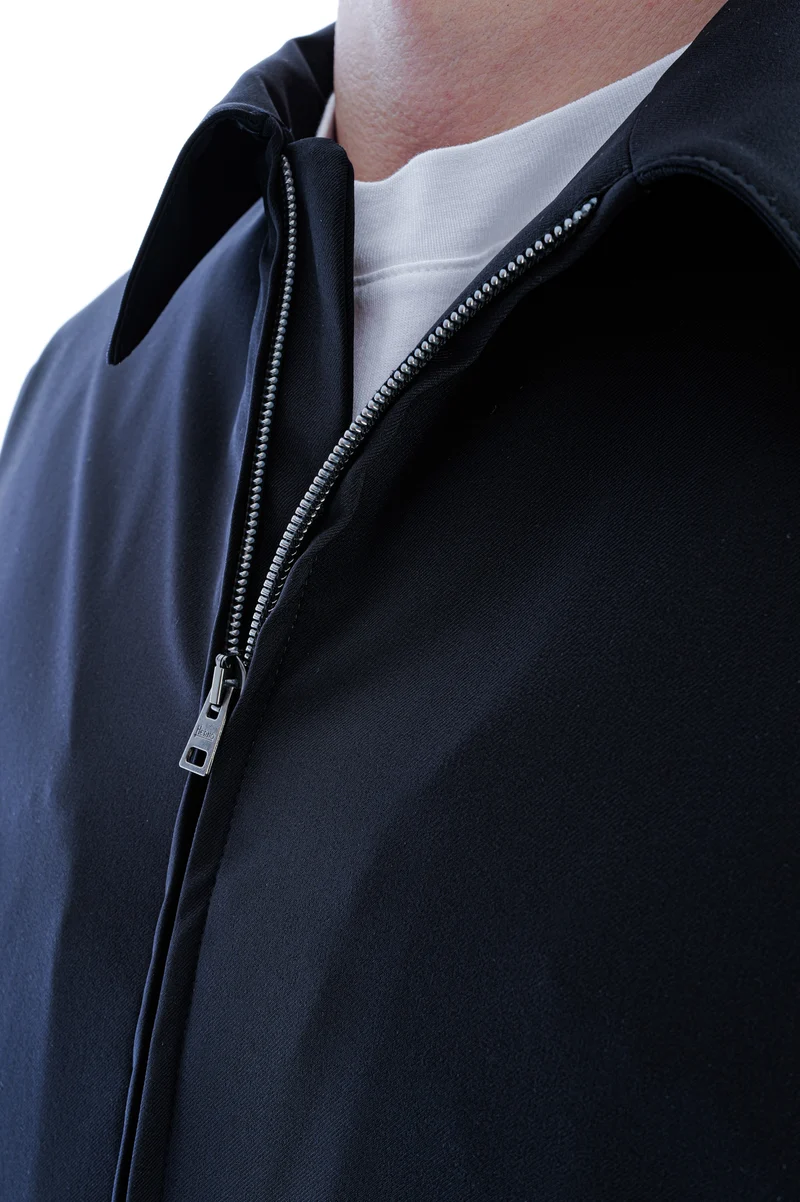 Shacket aus Stretch-Twill Blau Weiß