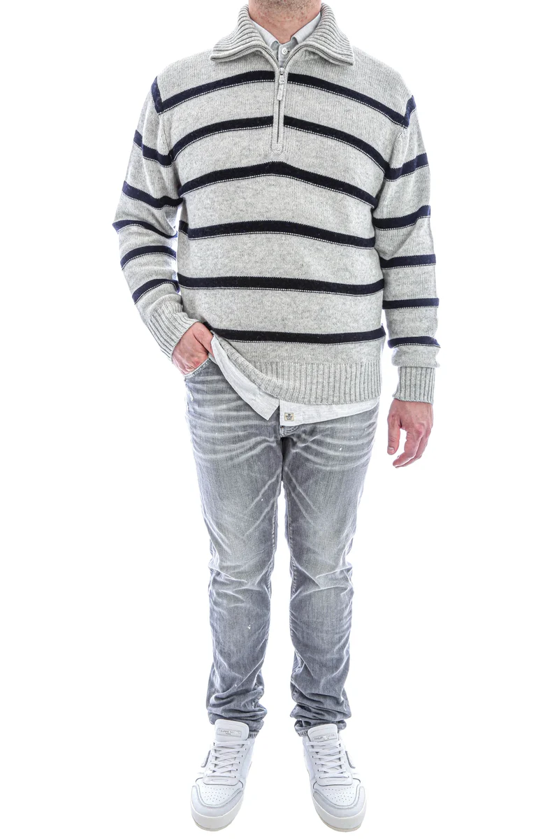 Troyer-Pullover Graublau