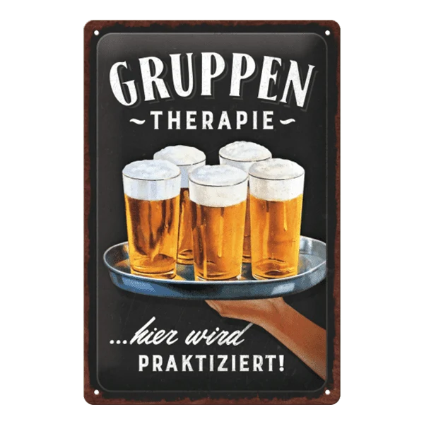 Blechschild "Gruppentherapie"