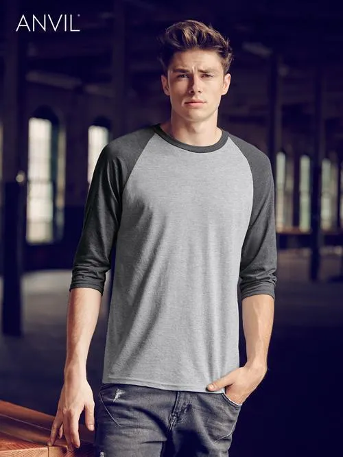 Adult Tri-Blend 3/4 Sleeve Raglan Tee