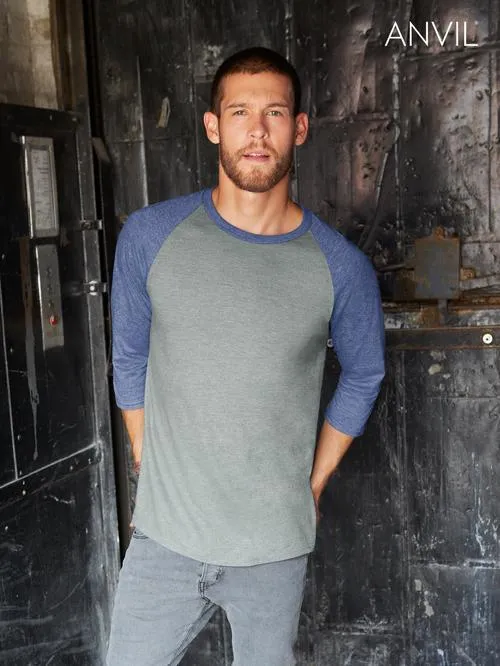 Adult Tri-Blend 3/4 Sleeve Raglan Tee