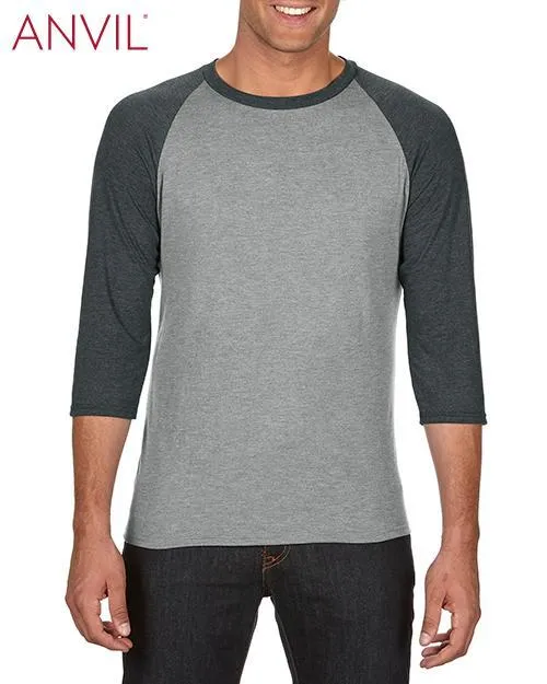 Adult Tri-Blend 3/4 Sleeve Raglan Tee