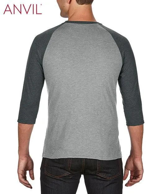 Adult Tri-Blend 3/4 Sleeve Raglan Tee