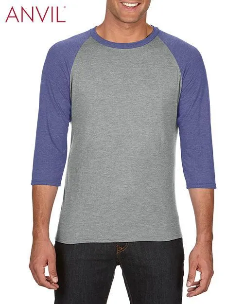 Adult Tri-Blend 3/4 Sleeve Raglan Tee