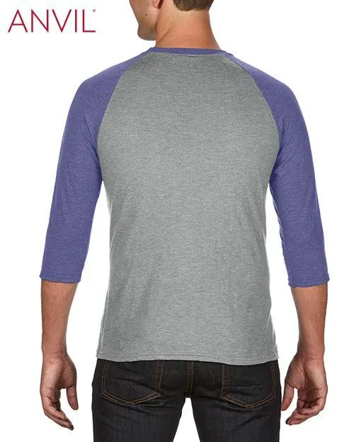Adult Tri-Blend 3/4 Sleeve Raglan Tee