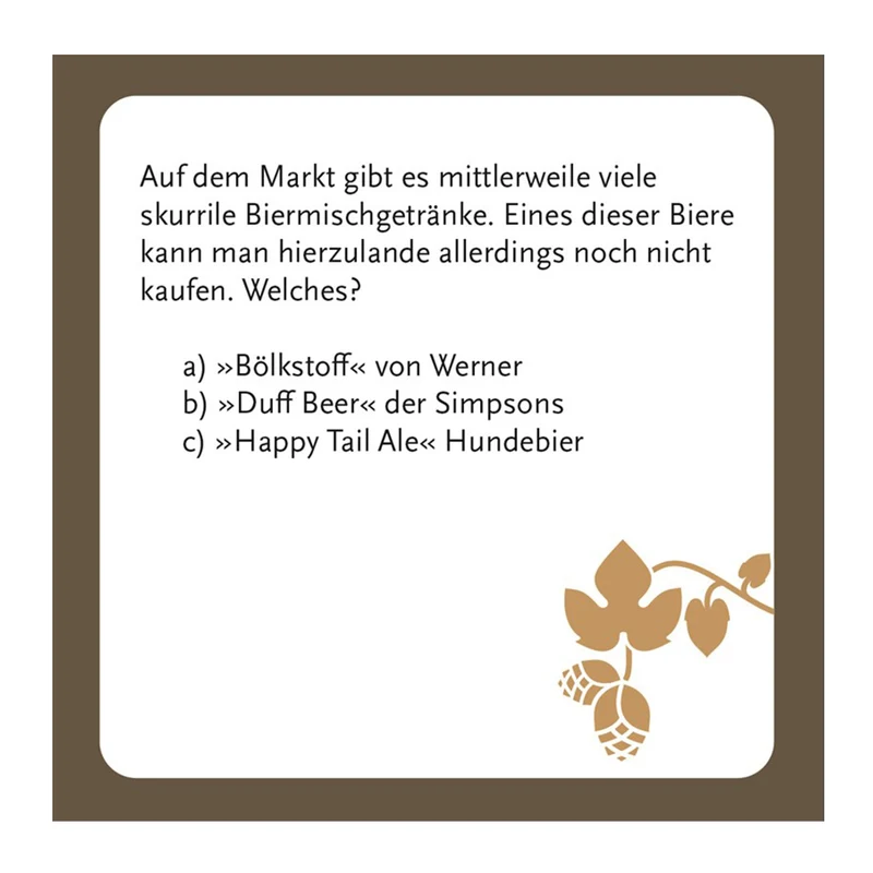 Quiz "Unnützes Wissen Bier"
