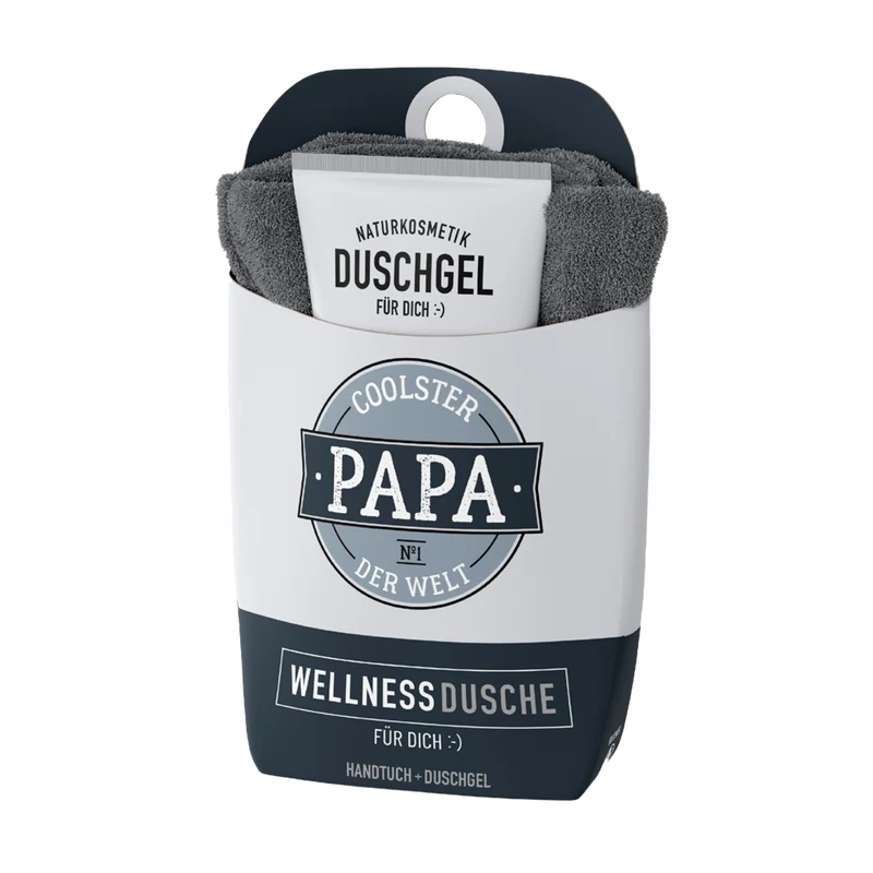Geschenkset Duschgel & Handtuch "Coolster Papa"