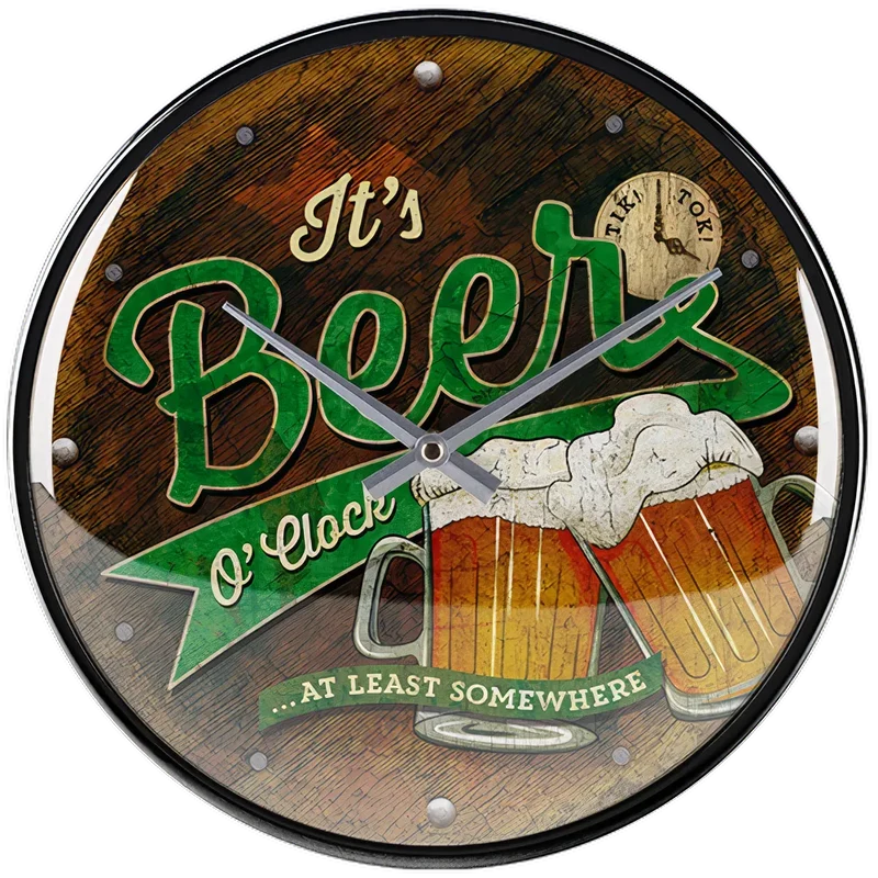 Wanduhr "Beer O'Clock"