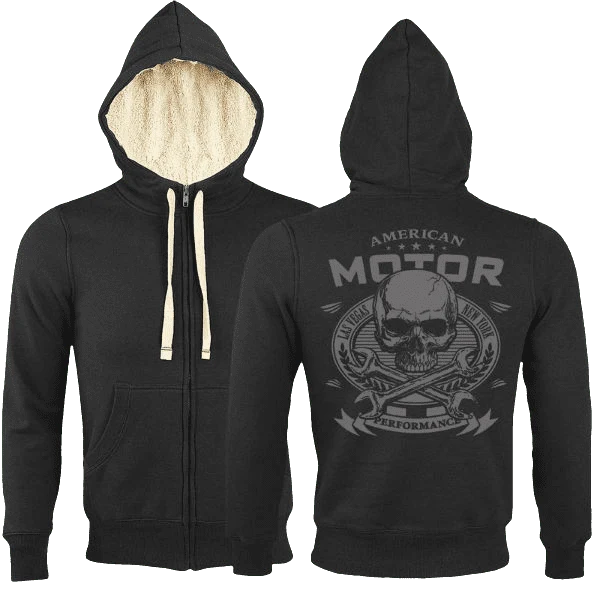 Gefütterter Reißverschluss-Hoodie "American Motor“