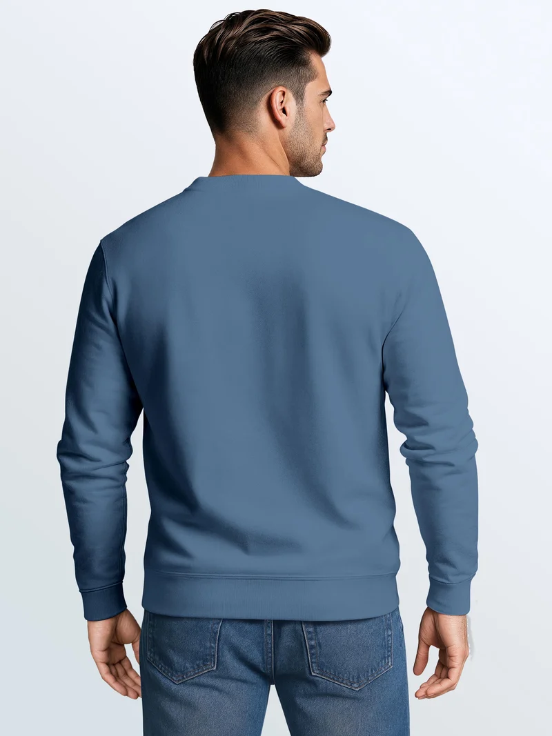 Herren Sweatshirt Higher Ground Line Art Frontprint Regular Fit