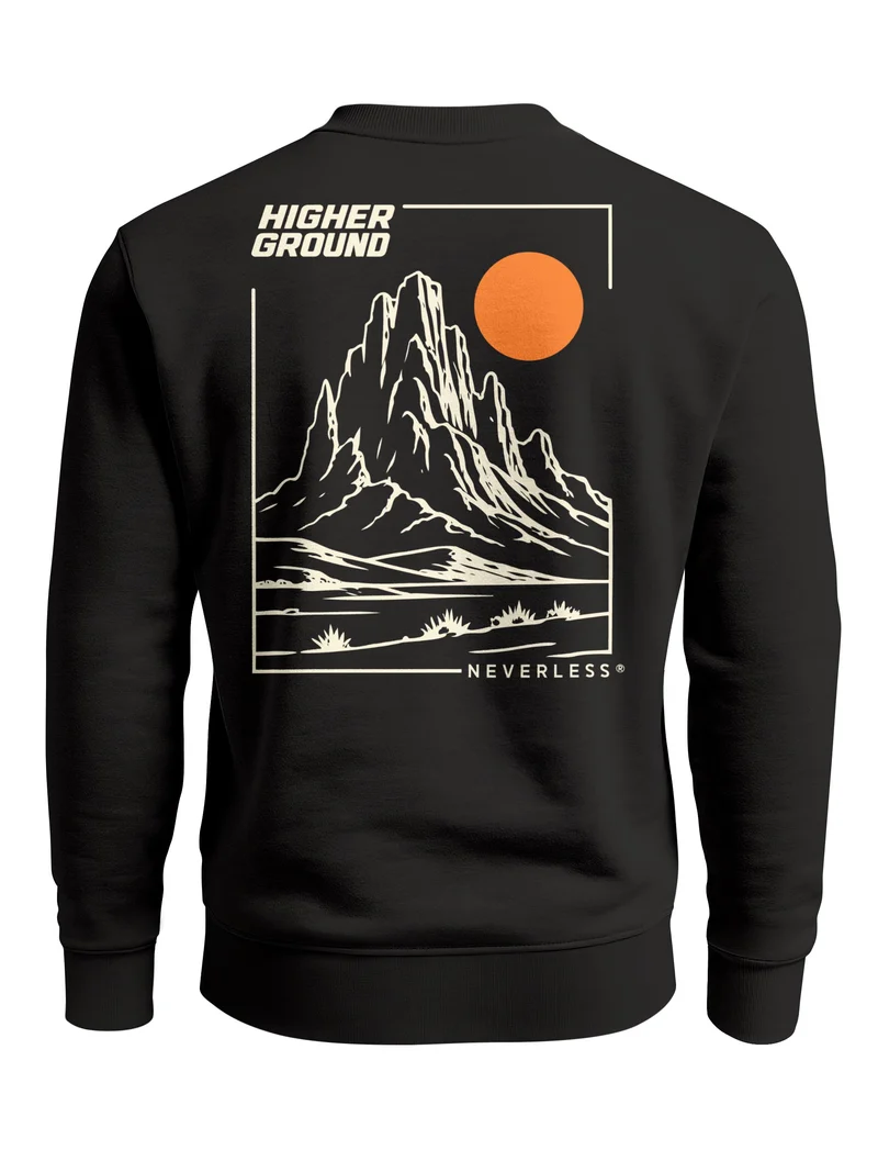 Herren Sweatshirt Summit Vibes Mountain Backprint Regular Fit
