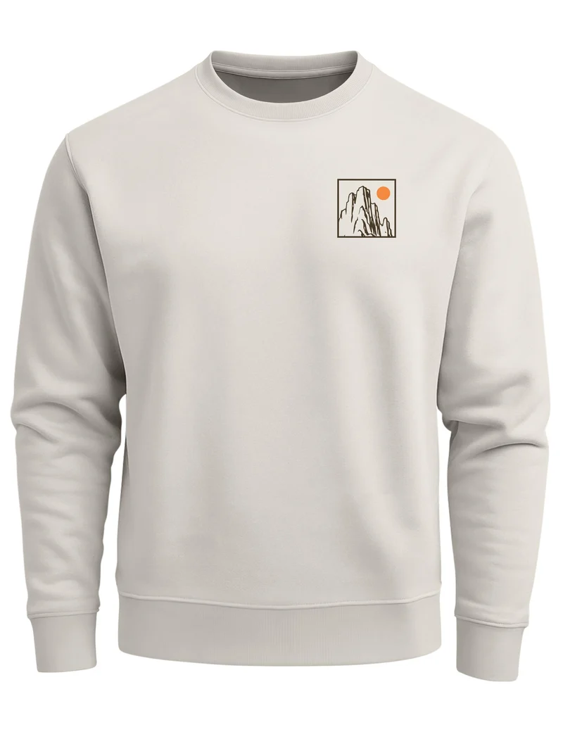 Herren Sweatshirt Summit Vibes Mountain Backprint Regular Fit
