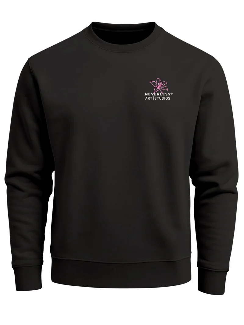 Herren Sweatshirt mit Blumen-Backprint Lilie Regular Fit