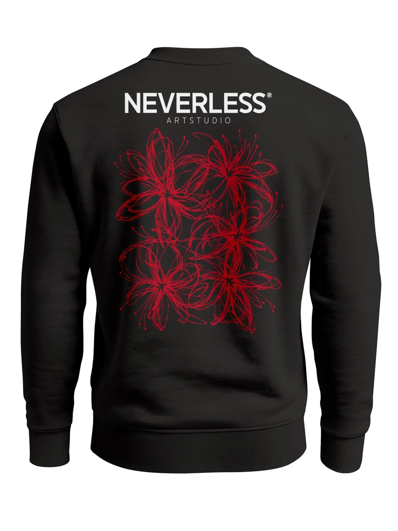 Herren Sweatshirt mit Blumen-Backprint Regular Fit